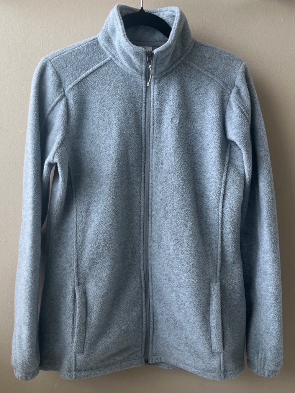 Magellan Outdoors Women's Light Gray Stand Collar Fleece Jacket-Size Medium